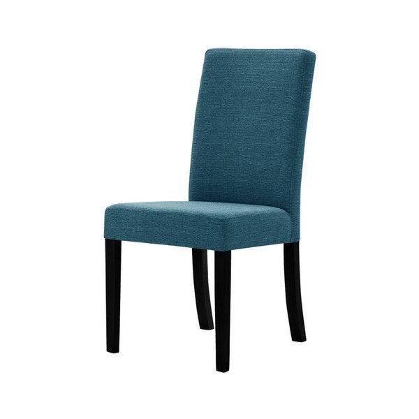 Sedia turchese con gambe in faggio nero Tonka - Ted Lapidus Maison