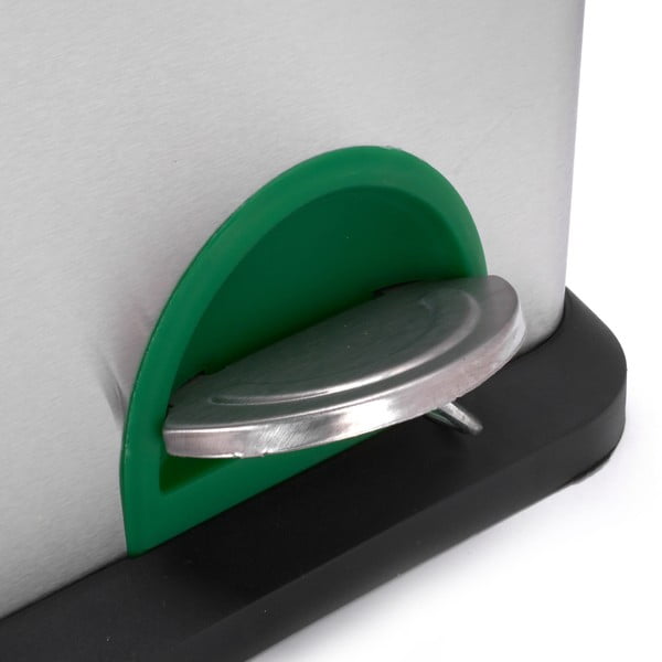 Cestino per la spazzatura 2x8 l color argento opaco in acciaio per raccolta differenziata/con pedale   Tri Selectif – MSV-image-4