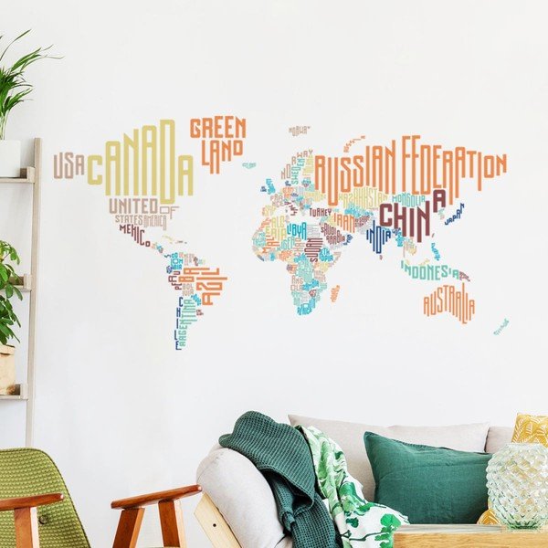 Adesivo murale Mappa del mondo moderno - Ambiance-image-1