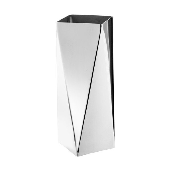 Vaso argentato in acciaio (altezza totale 23 cm) – House Nordic