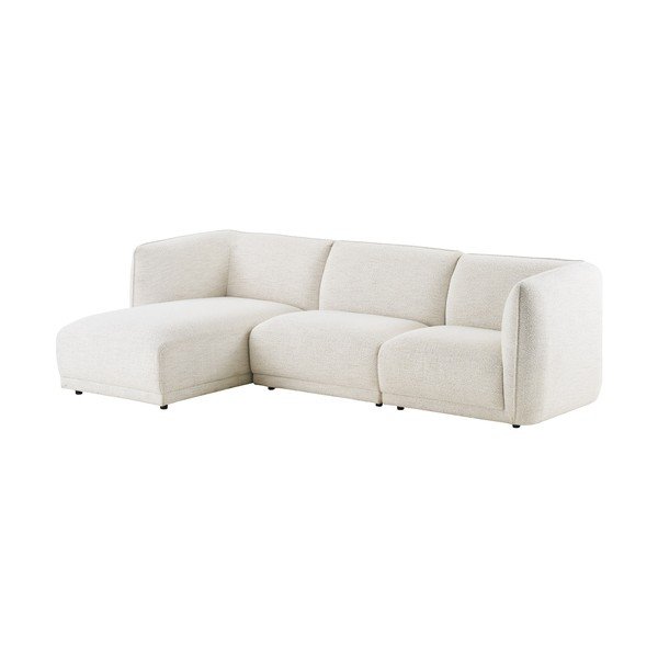 Divano angolare color crema (con penisola a sinistra/con chaise lounge) con rivestimento in ciniglia Noor – House Nordic-image-3
