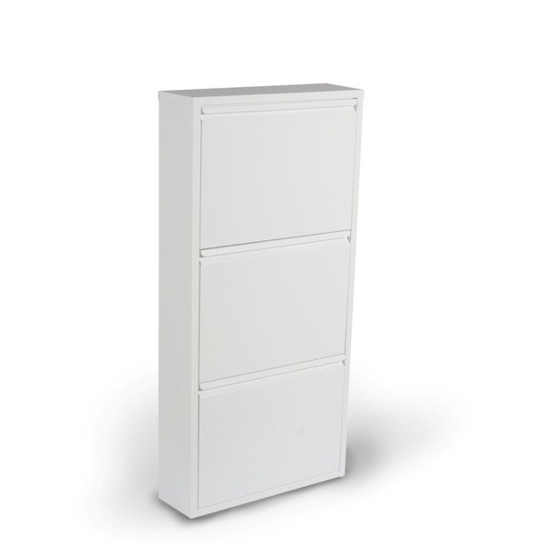 Bílý botník se 3 vyklápěcími policemi Evergreen House Alias