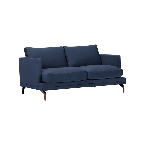 Tmavě modrá dvoumístná pohovka s podnožím ve zlaté barvě Windsor & Co Sofas Jupiter-image-1