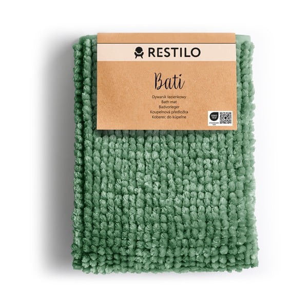 Tappetino per il bagno verde 70x120 cm Bati – Restilo