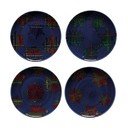 Set di 4 piatti da dessert in gres blu-rosso , ø 21,6 cm Snowflake - Casafina