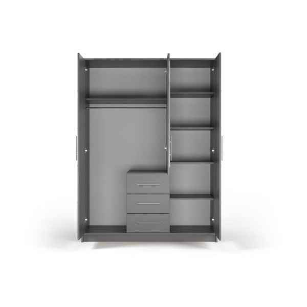 Armadio grigio con specchio 147x200 cm Derry - Cosmopolitan Design-image-4