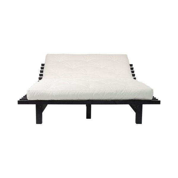 Dvoulůžková postel z borovicového dřeva s matrací Karup Design Blues Comfort Mat Black/Natural, 140 x 200 cm-image-3