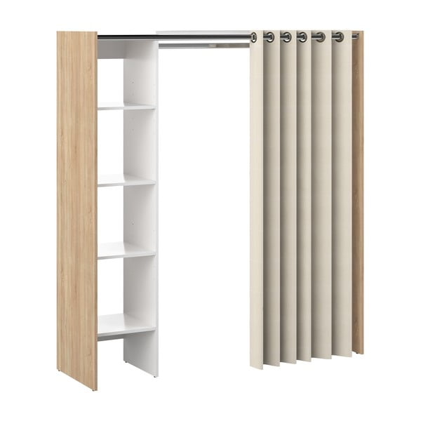 Armadio bianco e beige in rovere 160x182 cm Tom - TemaHome-image-2
