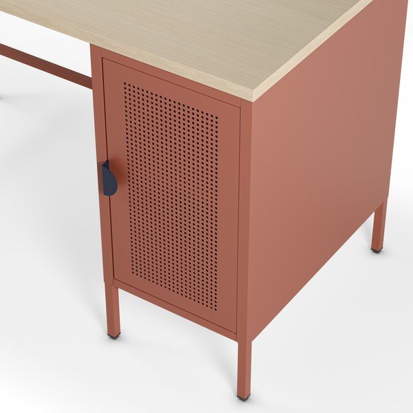 Scrivania con piano effetto rovere 60x120 cm Sayla – Marckeric-image-2