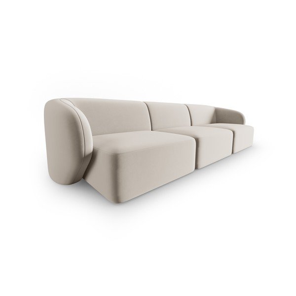 Divano beige con rivestimento in velluto 266 cm Paolo – Milo Casa-image-2