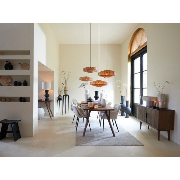 Cassettiera bassa marrone scuro in legno massiccio 100x80 cm Bitika - Light & Living-image-1