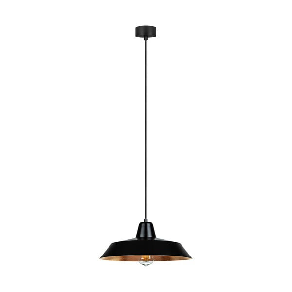 Lampada a sospensione nero/arancio con paralume in metallo ø 35 cm Cinco - Sotto Luce