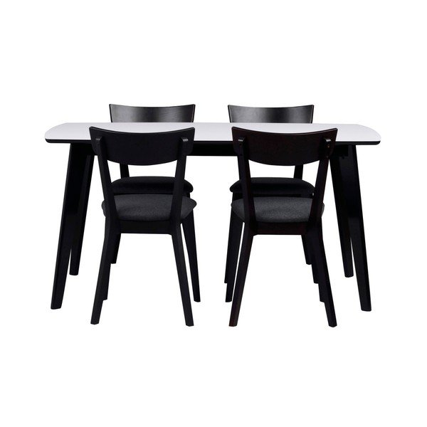 Tavolo da pranzo bianco e nero Griffin, 150 x 90 cm Olivia - Rowico-image-4