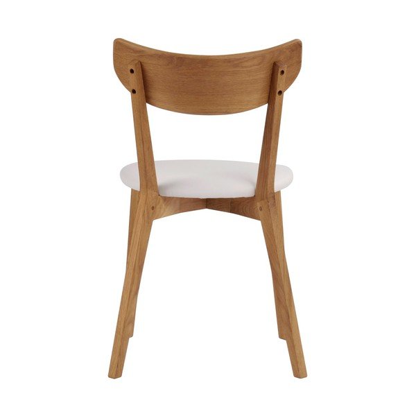 Hnědá dubová jídelní židle s bílým sedákem Rowico Ami-image-1