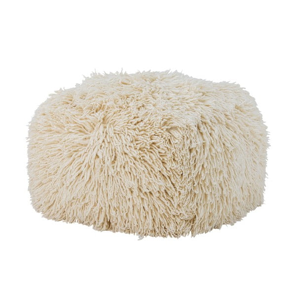 Poggiapiedi color crema in lana Lomba - Bloomingville-image-2