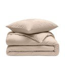 Set copripiumino e federa beige in flanella per letto matrimoniale/per letto esteso 3 pezzi 240x220 cm Flanela – douceur d'intérieur