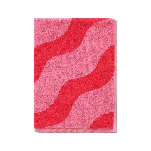 Asciugamano rosso/rosa in cotone 50x70 cm Waves – Jotex