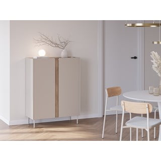 Mobile effetto rovere in colore crema-naturale 90x120x40 cm Lucile - Marckeric
