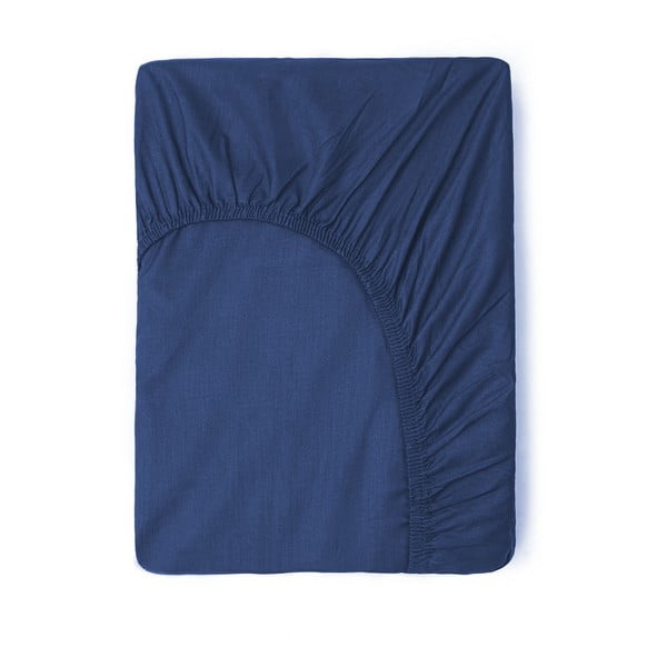 Lenzuolo elastico in cotone blu scuro, 180 x 200 cm - Good Morning