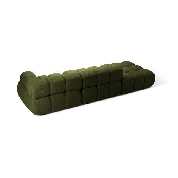 Divano componibile verde con rivestimento in bouclé 288 cm Bellis – Micadoni -image-4