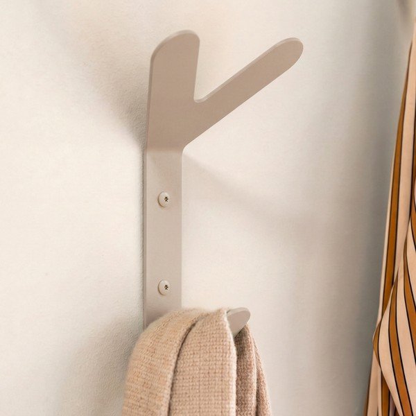 Gancio da parete grigio tortora in acciaio Frondo – Spinder Design-image-1