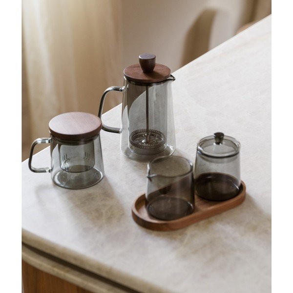 Caffettiera grigio in vetro 350 ml Luma – S|P Collection-image-1