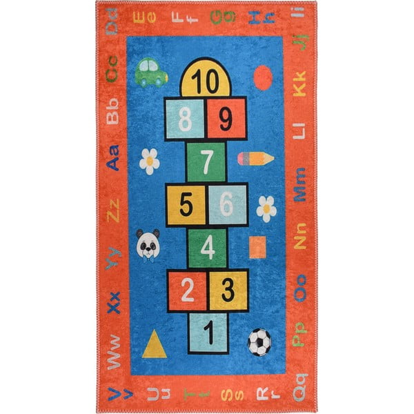 Tappeto da gioco per bambini arancione lavabile 100x160 cm Hopscotch Orange – Vitaus