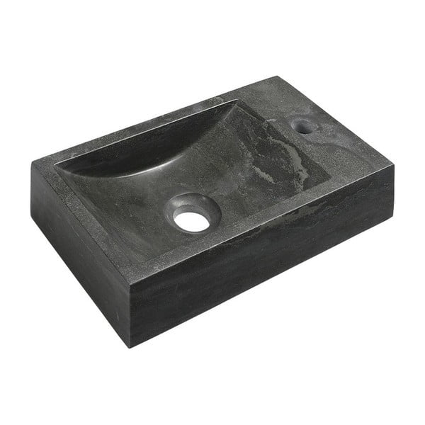 Lavabo nero in pietra 40x22 cm Blok – Sapho