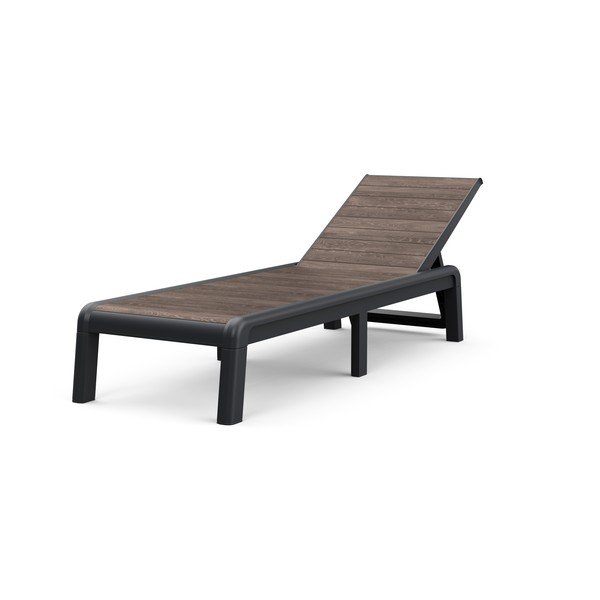 Sdraio da giardino reclinabile/pieghevole in plastica marrone scuro Deco Porto - Keter