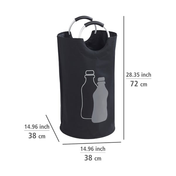 Cestino nero per bottiglie di vetro Jumbo - Wenko-image-2