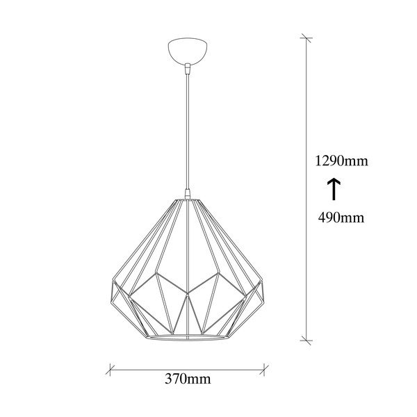 Lampadario nero con paralume in metallo ø 37 cm Diamond – Opviq lights-image-4