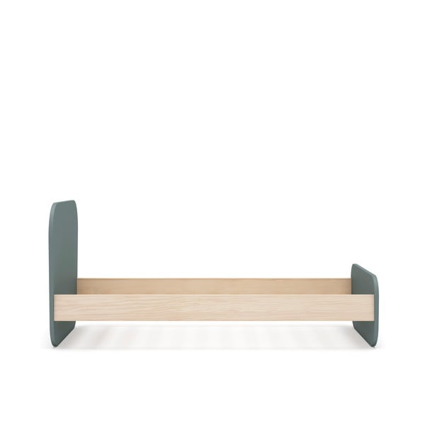 Letto da bambini verde polveroso con effetto pino con rete inclusa 90x190 cm Esteban – Marckeric-image-3