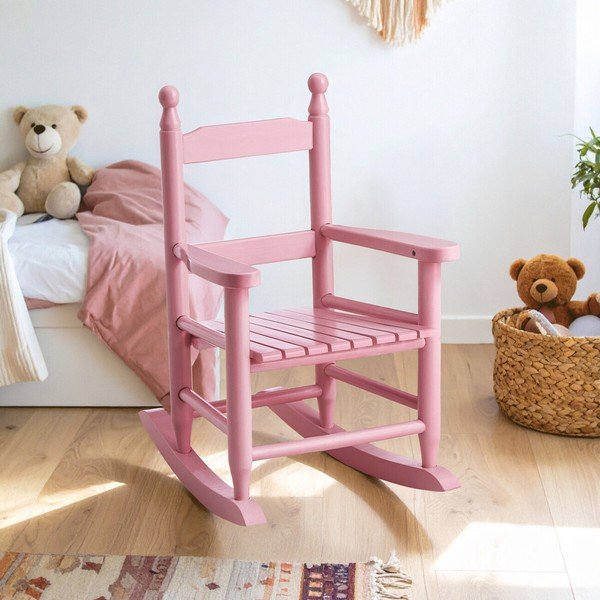 Sedia per bambini rosa in pioppo massiccio – Premier Housewares-image-1