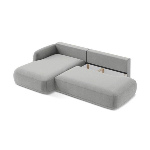 Divano angolare grigio chiaro allungabile (con penisola a sinistra/con chaise lounge) Hale – Makamii-image-3