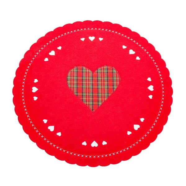 Tovaglietta in tessuto ø 30 cm Christmas Heart – Casa Selección