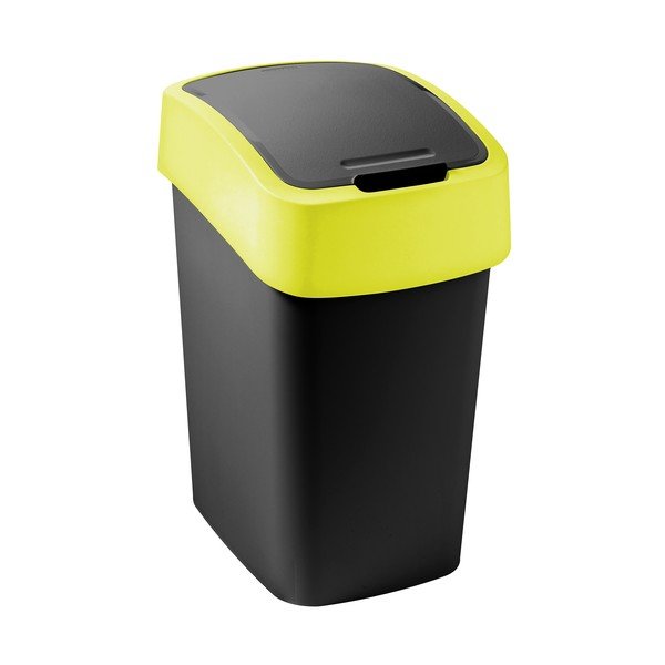 Cestino per la spazzatura giallo/nero in plastica per raccolta differenziata 9 l Flip Bin – Curver