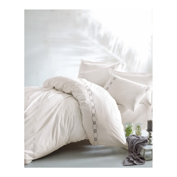 Set di biancheria da letto matrimoniale in cotone con lenzuolo Kaaza, 200 x 220 cm - Mijolnir