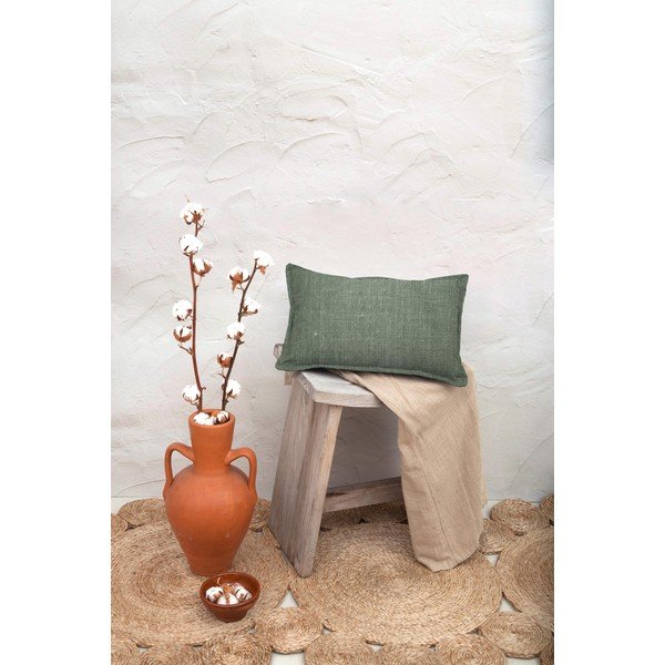 Cuscino decorativo verde Lino Moss, 35 x 50 cm - Really Nice Things-image-1