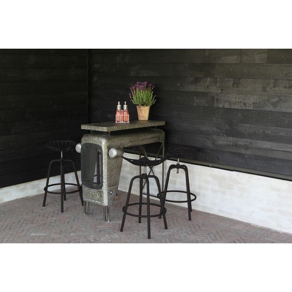Sgabello da giardino in metallo nero Traktor - Esschert Design-image-1