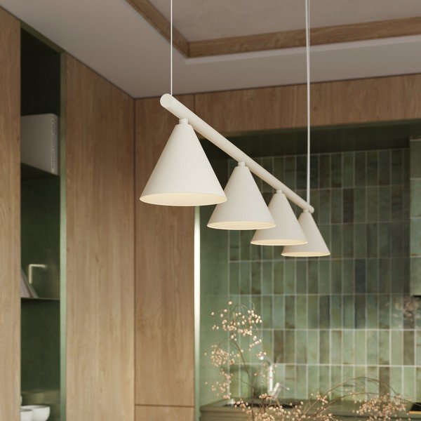 Lampadario beige in acciaio Zylo – Sollux-image-1