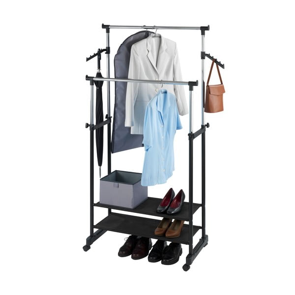 Appendiabiti telescopico/mobile in metallo nero All In - Wenko-image-1