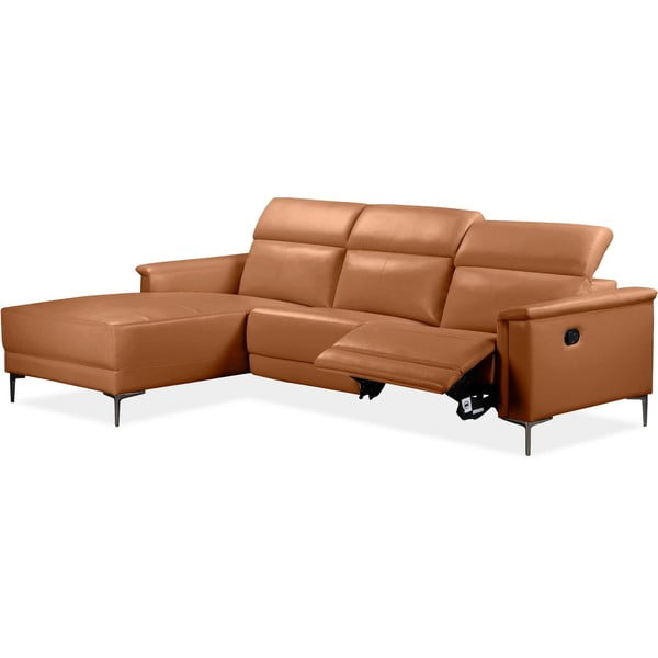 Divano angolare marrone in similpelle (angolo sinistro) Lund - Støraa-image-1