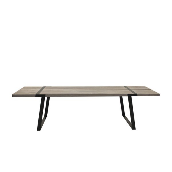 Tavolo da pranzo in legno chiaro con base nera Gigant, 240 cm - Canett