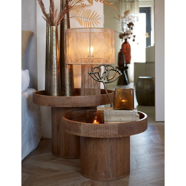 Tavolino rotondo in legno di mango ø 60 cm Kalomo - Light & Living-image-1