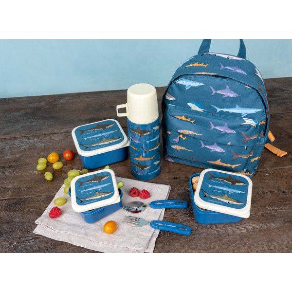 Portapranzo per bambini blu scuro 3 pz Sharks – Rex London-image-2