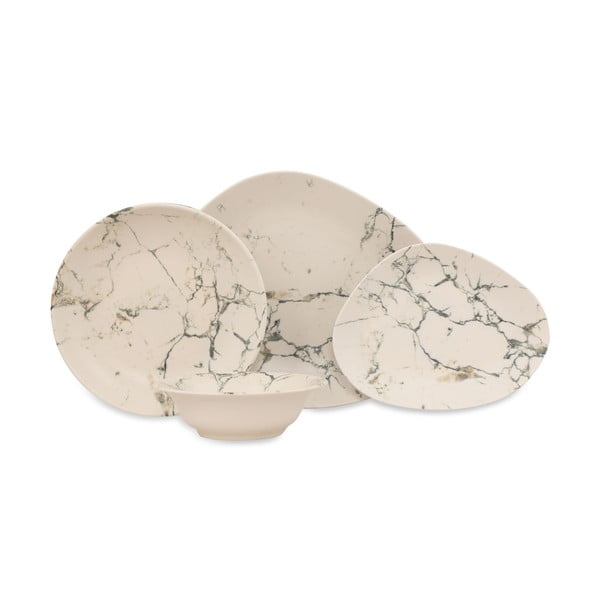 Set di piatti in porcellana da 24 pezzi Marmo chiaro - Kütahya Porselen