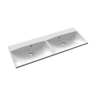 Doppio lavabo bianco in composito minerale 120x46 cm Maria – Sapho