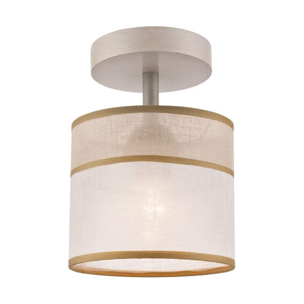 Lampada da soffitto marrone chiaro con paralume in tessuto ø 16 cm Andrea - LAMKUR