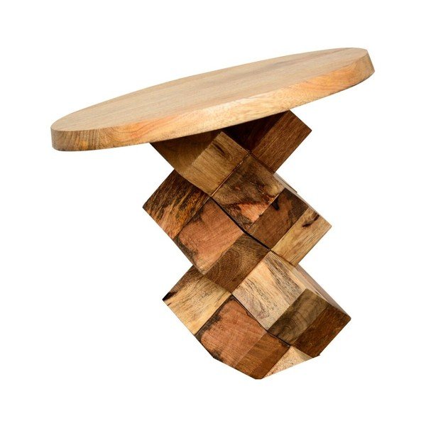 Tavolino in legno di mango Ashland, Ø 40 cm - Støraa-image-2