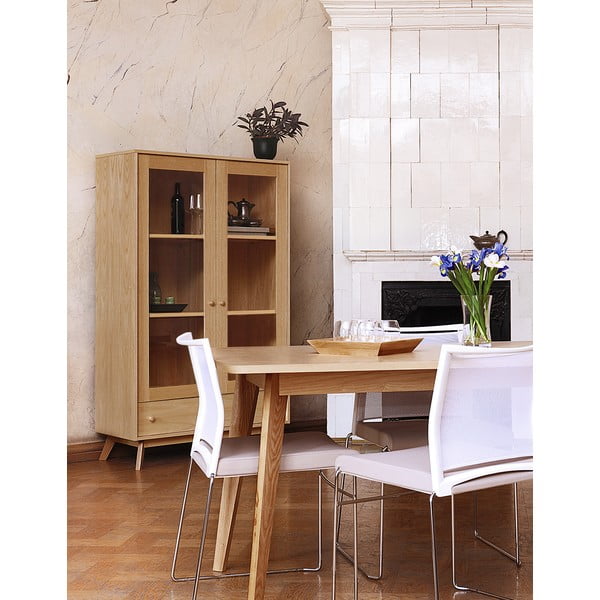 Vetrina color naturale con trama in rovere 100x170 cm Kensal – Woodman-image-1